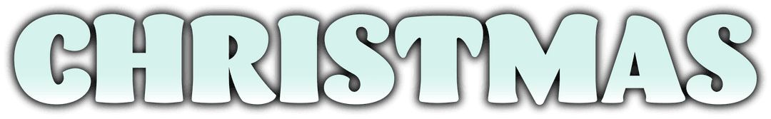 Christmas Text Banner with Shadow Effect on Transparent Background