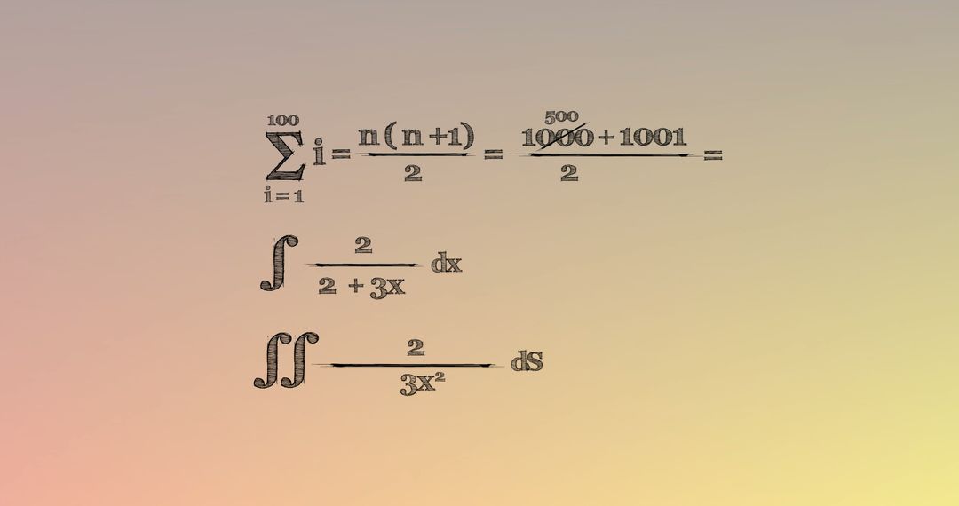 Complex Mathematical Equations on Gradient Background
