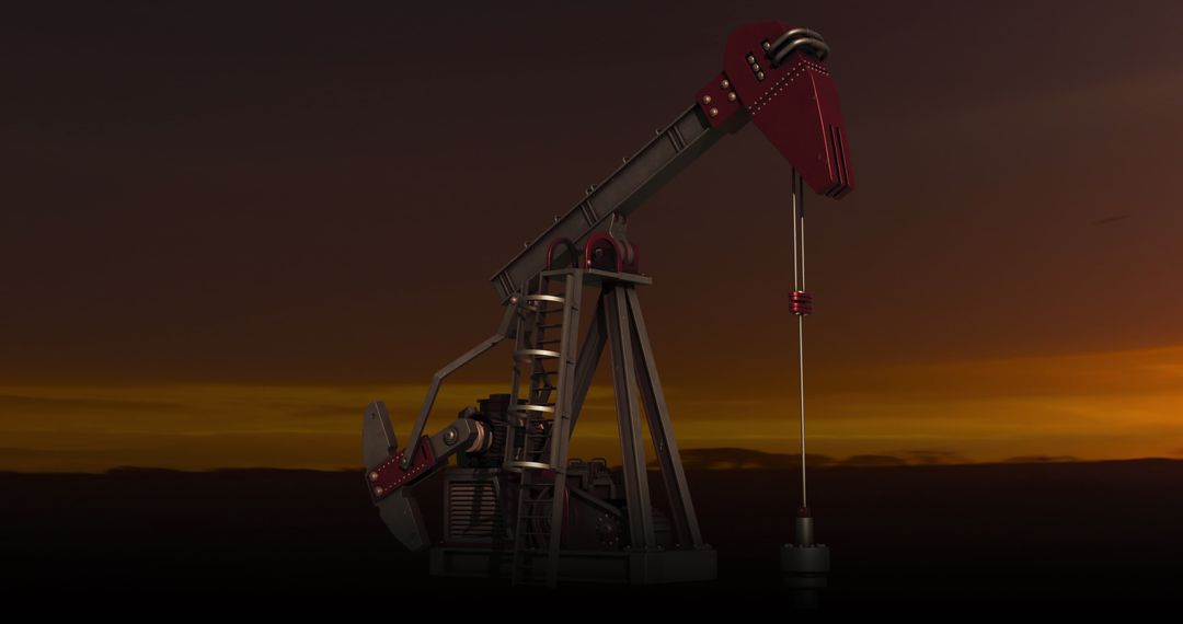 Pumpjack Operating at Sunset on Remote Oilfield - Free Images, Stock Photos and Pictures on Pikwizard.com