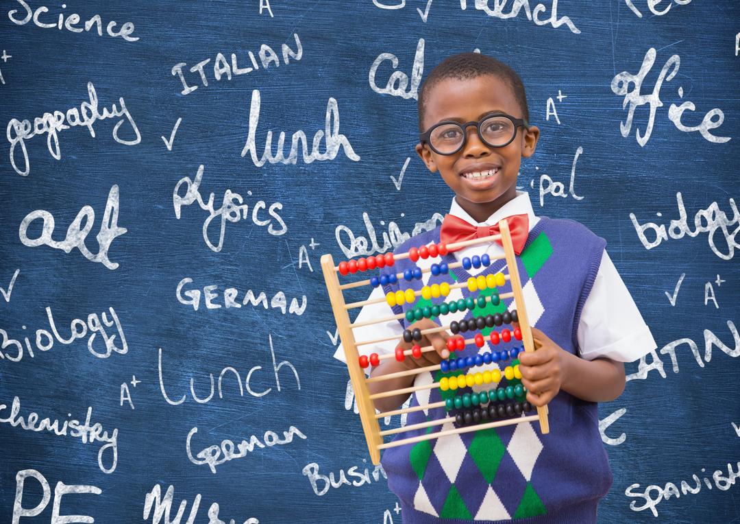 Smart African American Boy Holding Abacus in Classroom - Free Images, Stock Photos and Pictures on Pikwizard.com