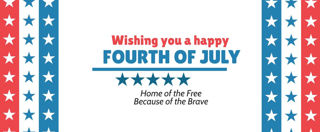 4th of july greeting on star-spangled american background