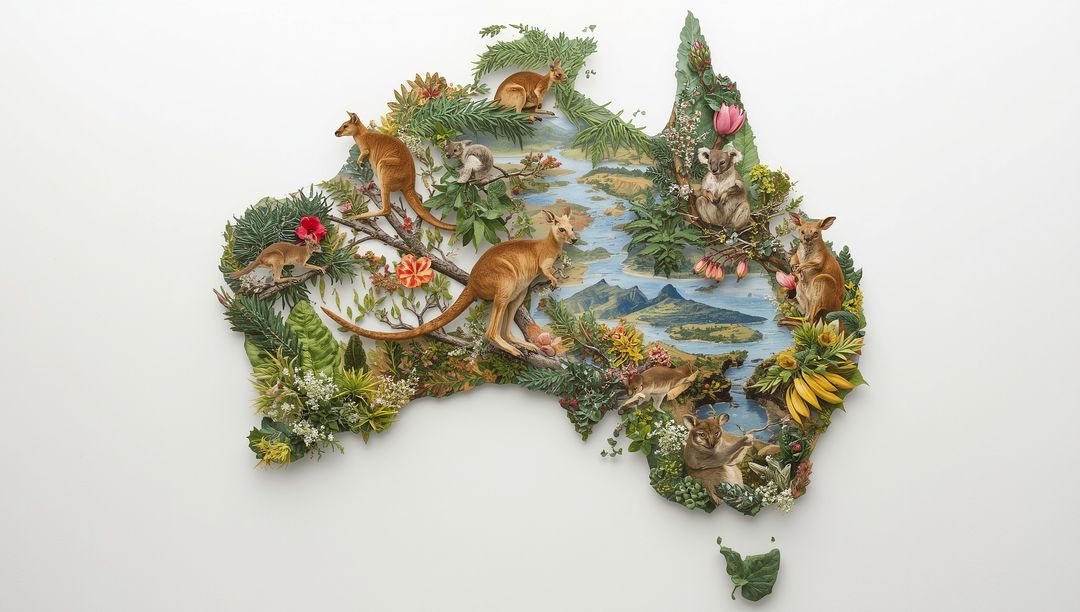AI-Generated Collage Highlighting Australian Natural Ecosystem