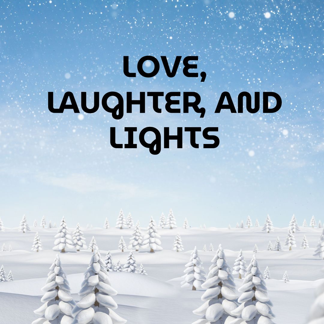 Winter Wonderland Text Overlay with Snow-Covered Pines - Download Free Stock Templates Pikwizard.com