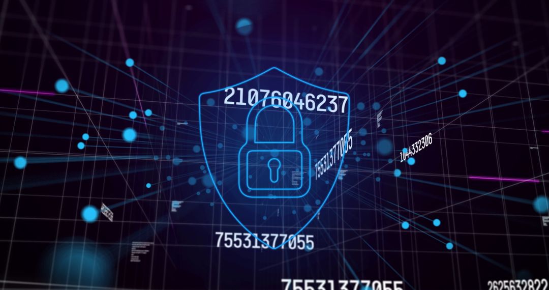 Digital Security Padlock with Code and Network Overlay