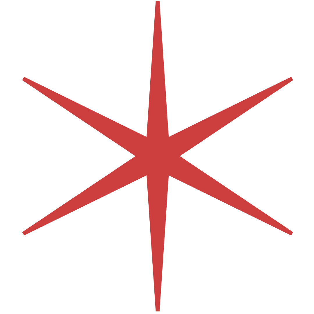 Red Abstract Star Design on Transparent Background