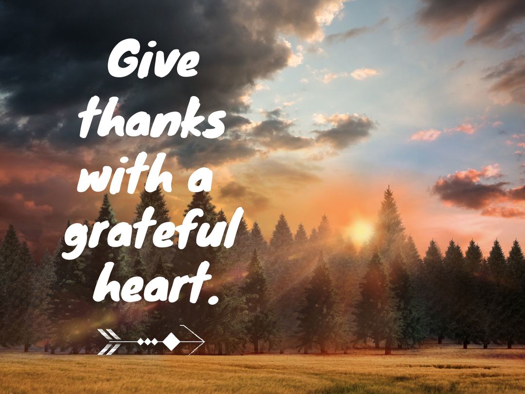 Serene Sunset Over Forest Promoting Gratitude and Reflection