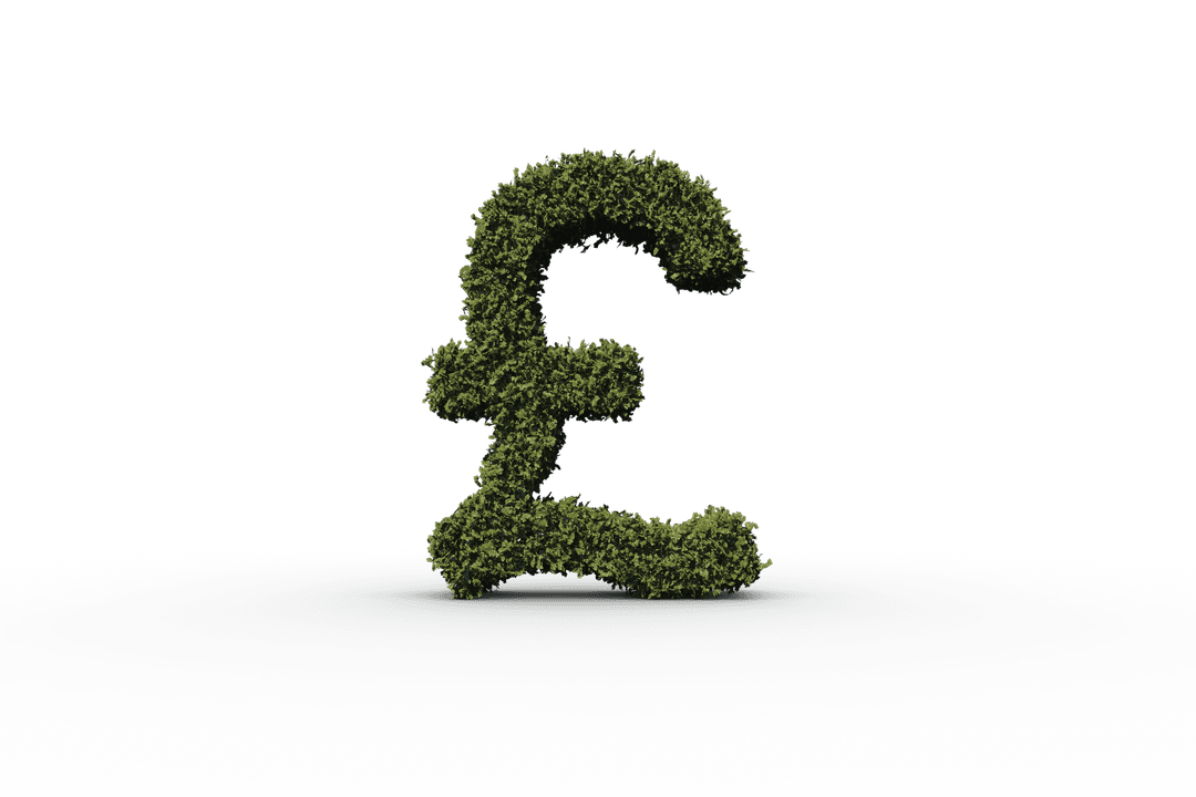 Nature-Inspired Pound Sterling Symbol on Transparent Background