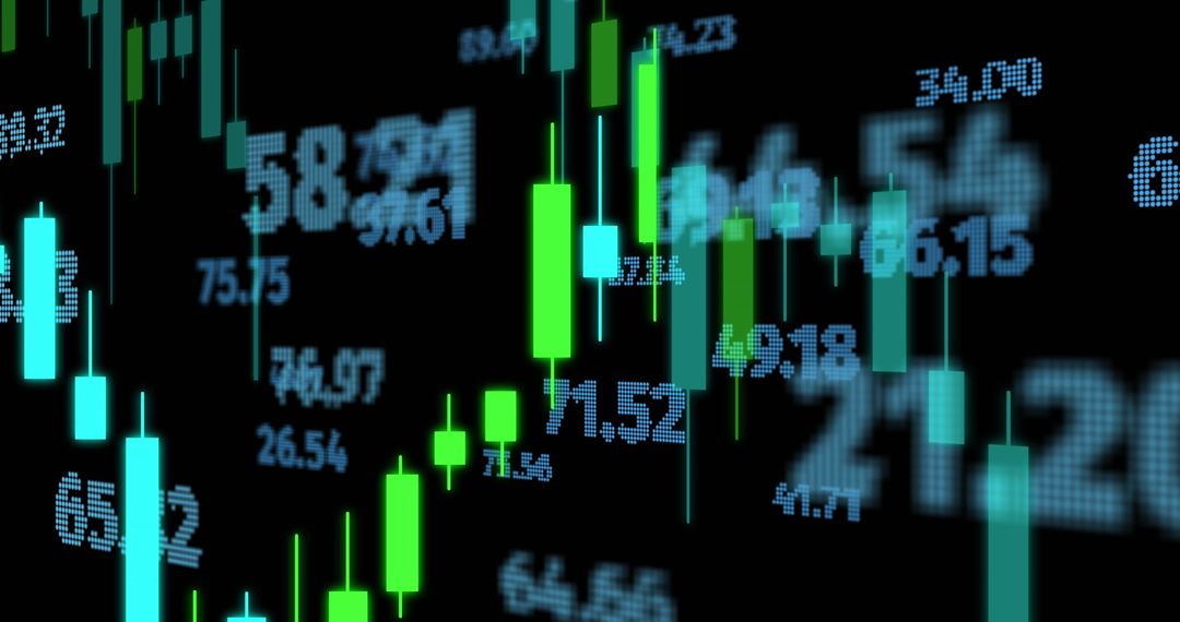 Digital Financial Chart Display with Flickering Data