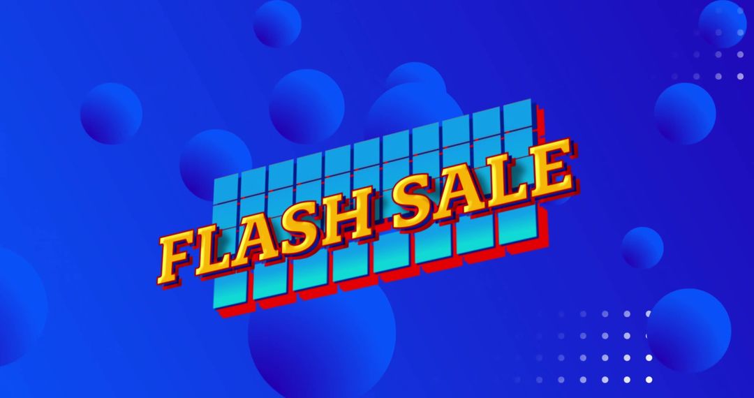 Retro Flash Sale Promotion with Vibrant Blue Digital Interface