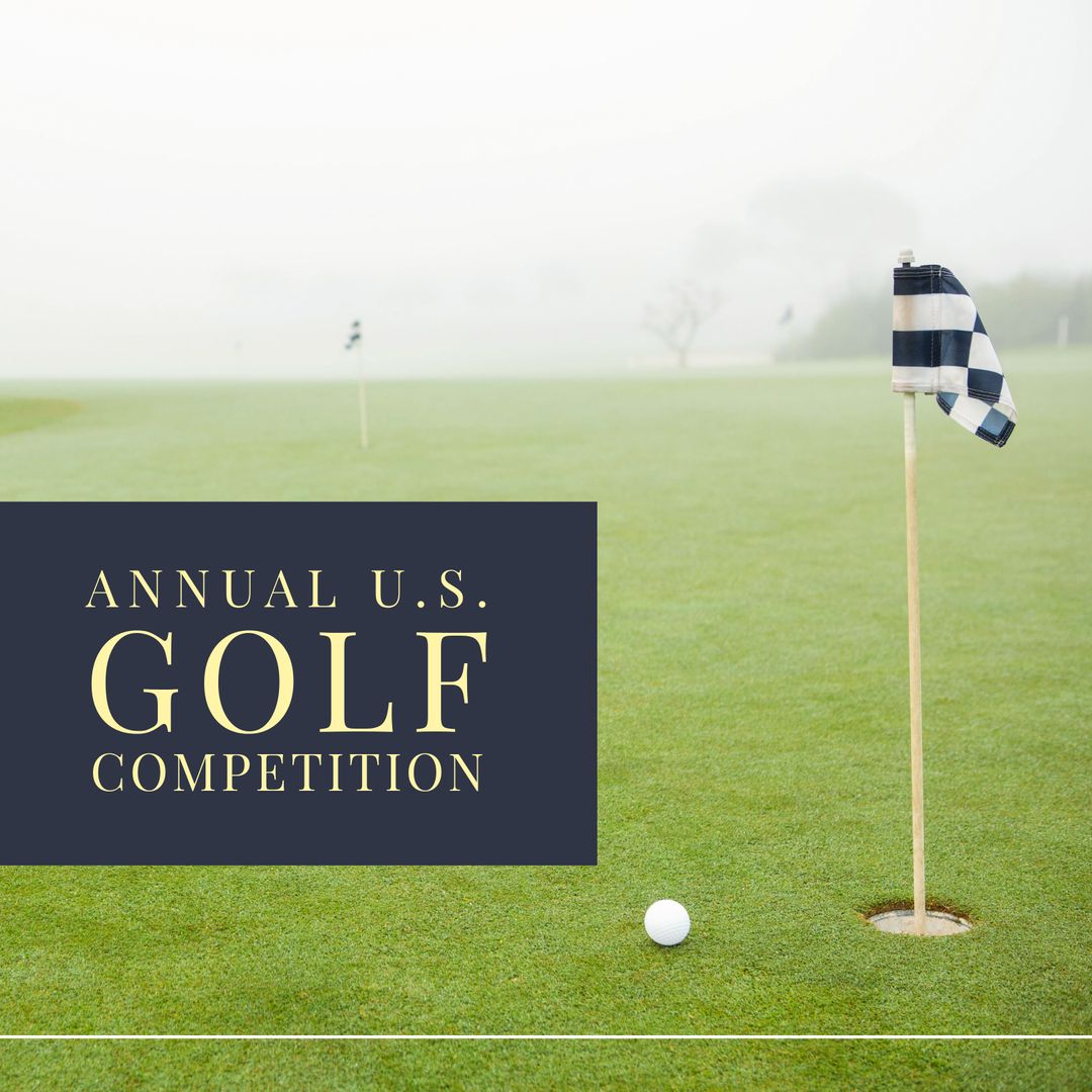 Annual US Golf Competition Signage on Foggy Course