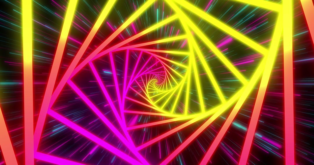Neon Spiral in Hypnotic Movement with Vibrant Colors