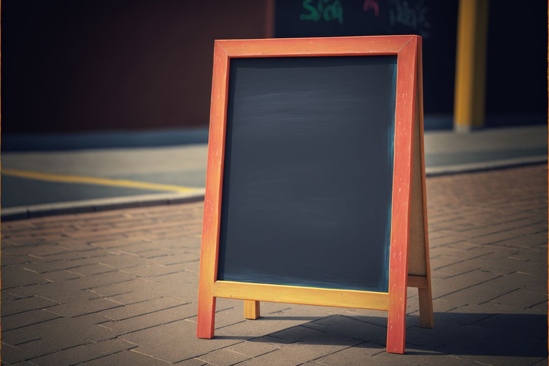 Blank Chalkboard Sign on Street - Free Images, Stock Photos and Pictures on Pikwizard.com