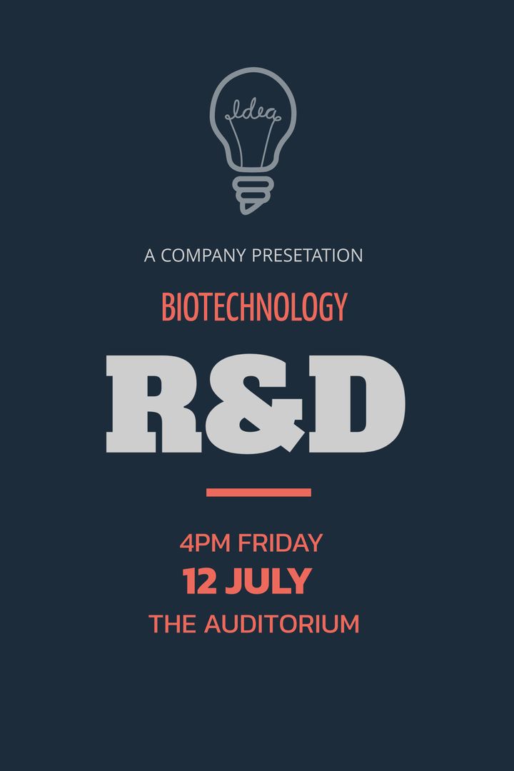 Biotechnology Innovation Presentation Announcement Poster