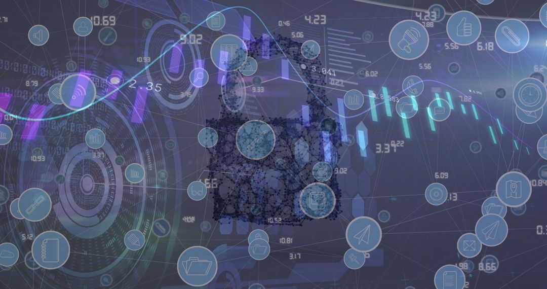 Futuristic Cybersecurity and Data Encryption Concept Art