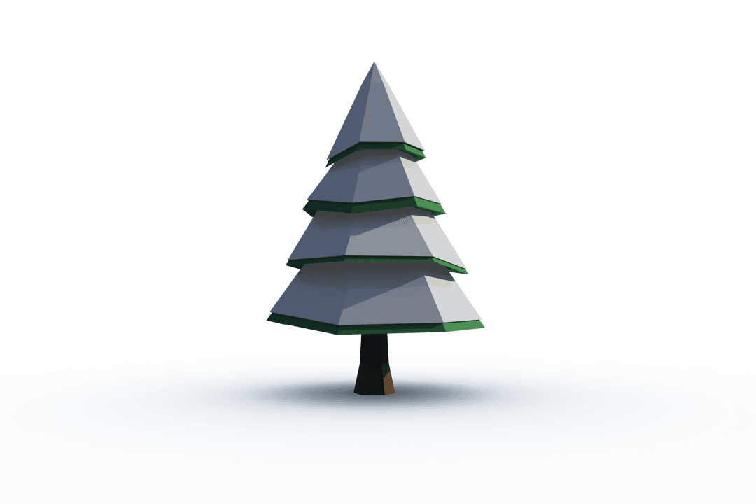 Transparent Polygonal Christmas Tree with Snowy Branches
