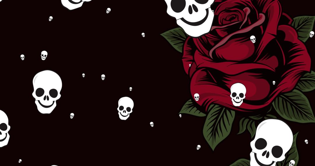 Fashionable Gothic Background with Skulls and Roses - Free Images, Stock Photos and Pictures on Pikwizard.com