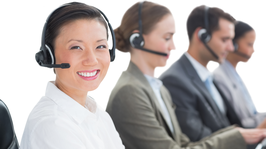 Transparent Business Team with Headsets Providing Customer Support - Download Free Stock Images Pikwizard.com