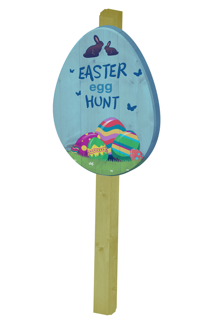 Transparent Easter Egg Hunt Sign with Decorative Print