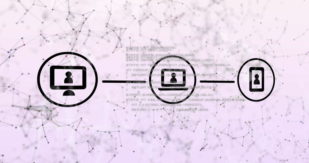 Digital Connection Network with Communication Icons