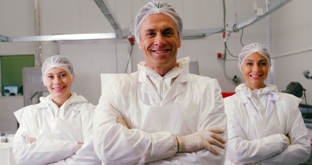 Confident Food Scientists in Laboratory Attire with Arms Crossed - Free Images, Stock Photos and Pictures on Pikwizard.com