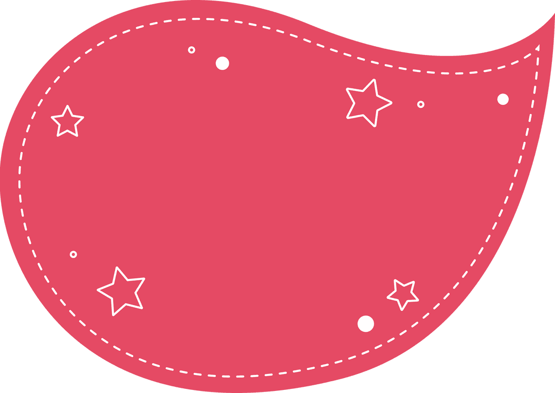 Pink Starry Text Bubble on Transparent Background Illustration