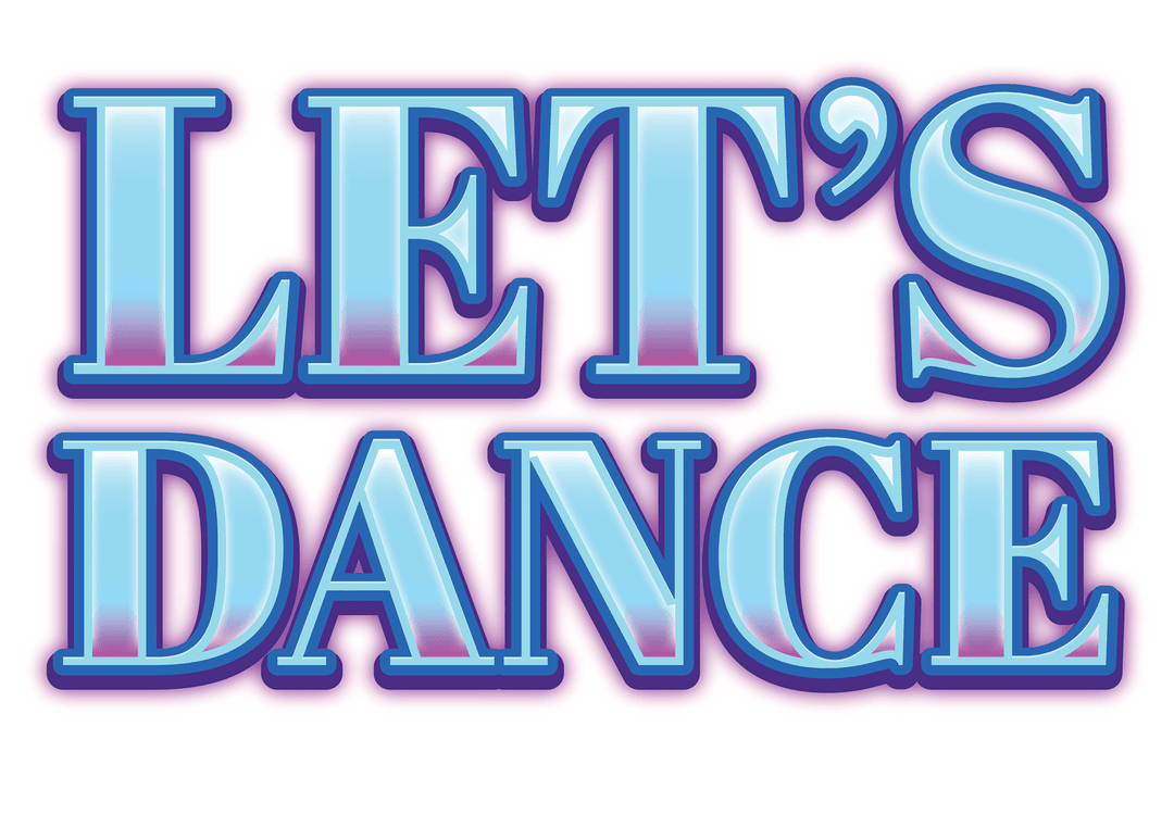 Colorful Let's Dance Text on Transparent Background