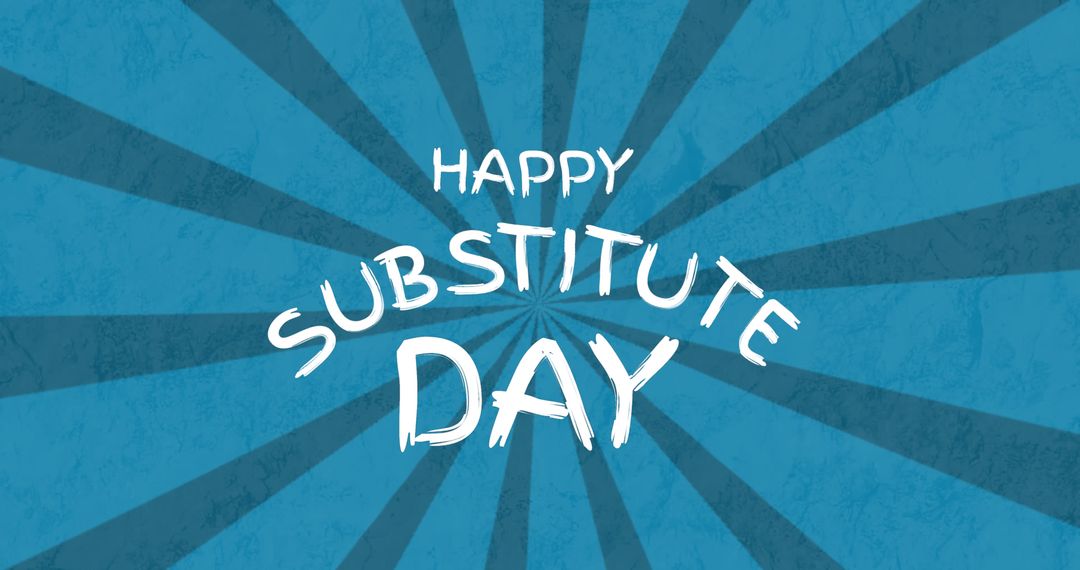 Happy Substitute Day Text Design on Blue Radial Background