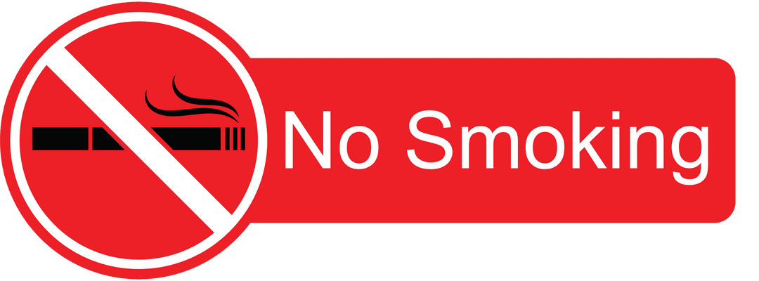 Transparent No Smoking Sign Icon with Cigarette Symbol