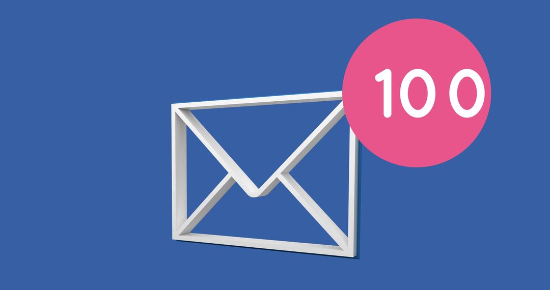 Email Alert Concept with 100 Notifications on Digital Envelope