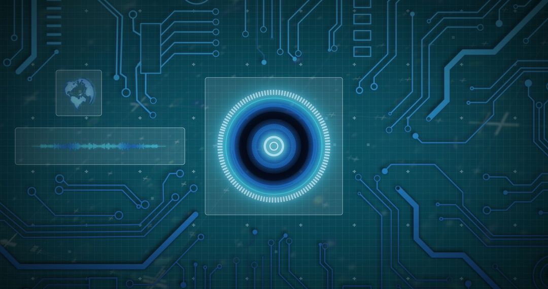 Futuristic Digital Interface with data display overlay technology