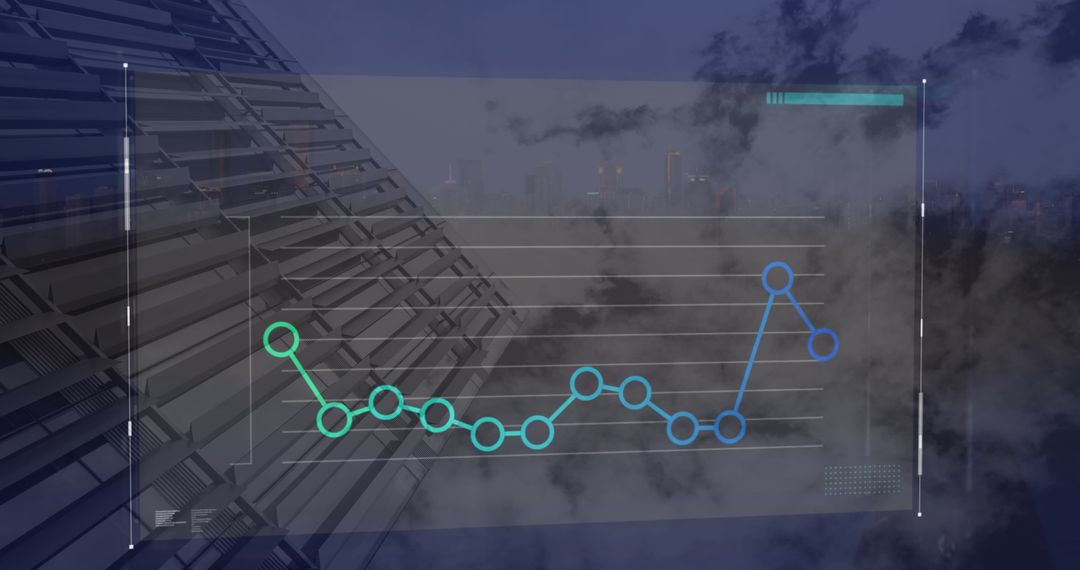 Data Visualization on Urban Cityscape Background