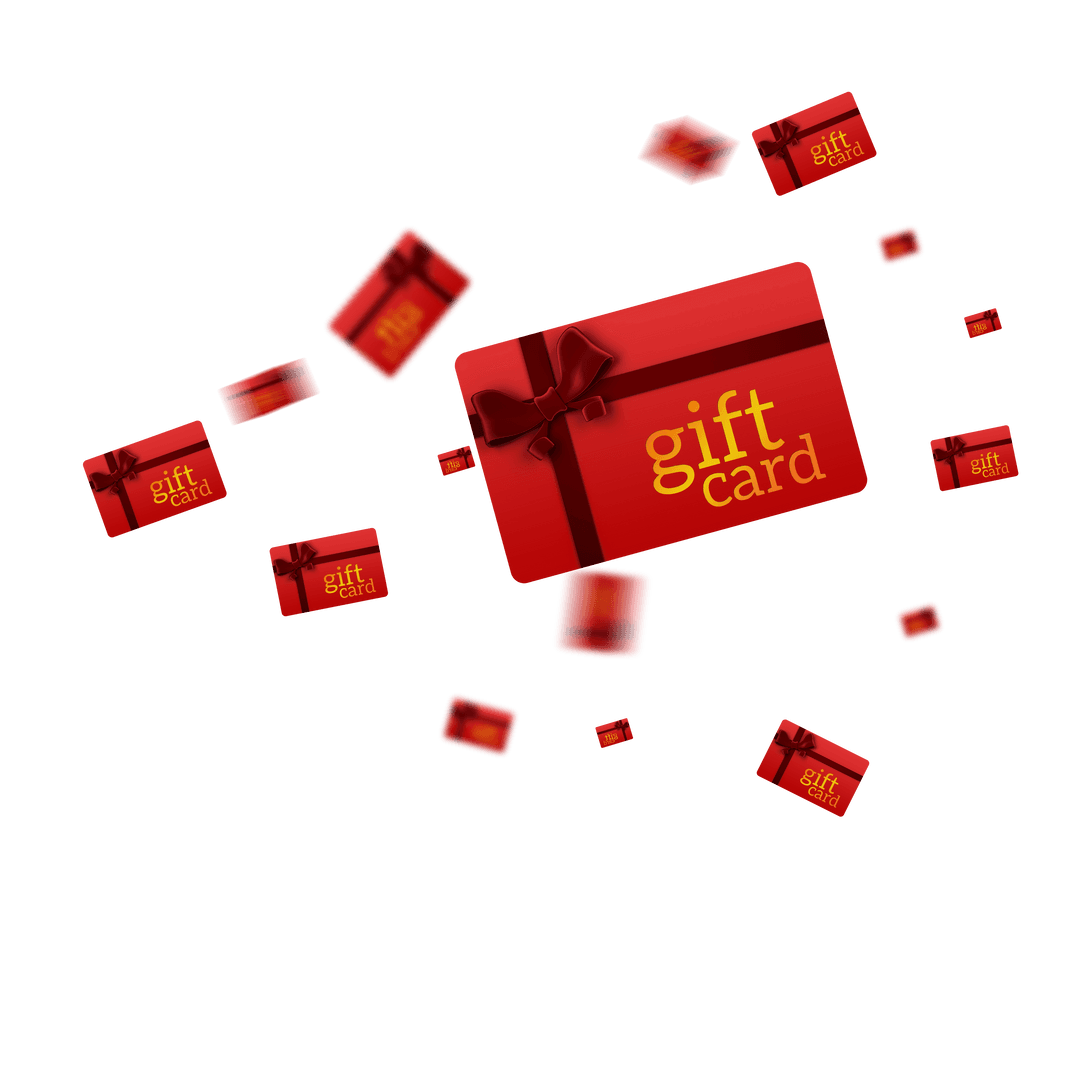 Red Gift Card Pattern with Bow on Transparent Background