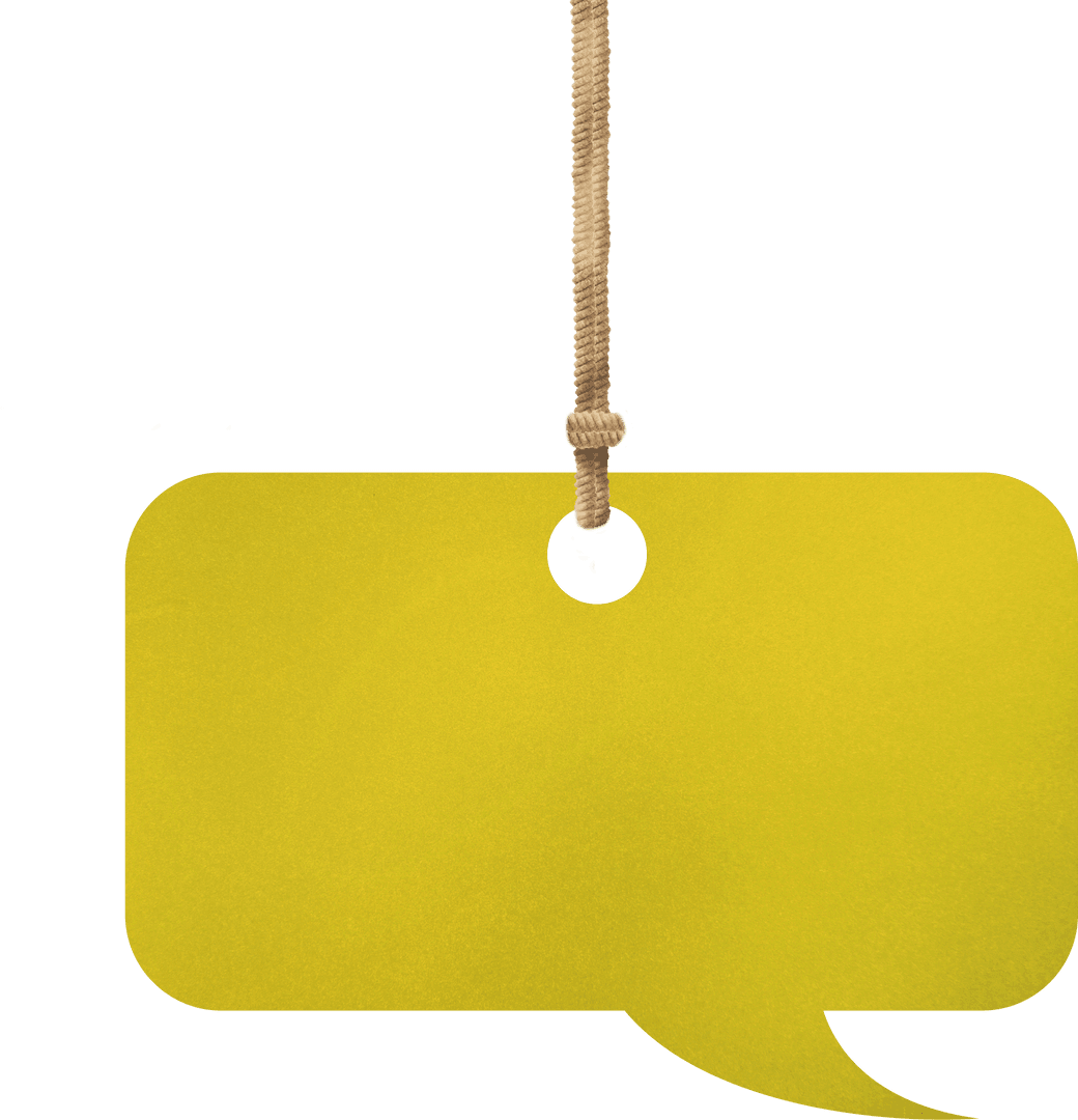 Transparent Hangable Ribbon Speech Bubble for Text