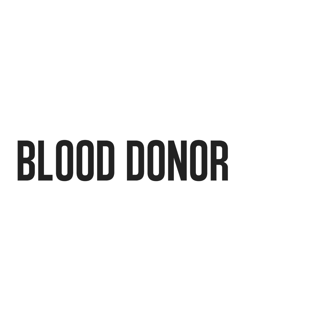 Bold Black Blood Donor Text on Transparent Background