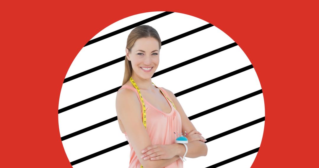 Confident Fashion Designer in Stylish Background Setup