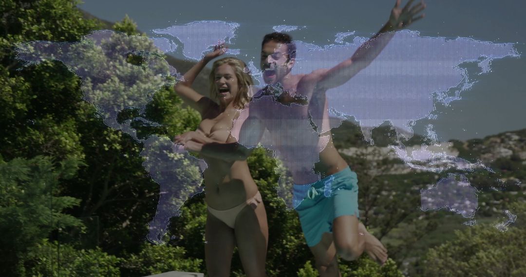 Spontaneous Outdoor Adventure with Global Connection Overlay