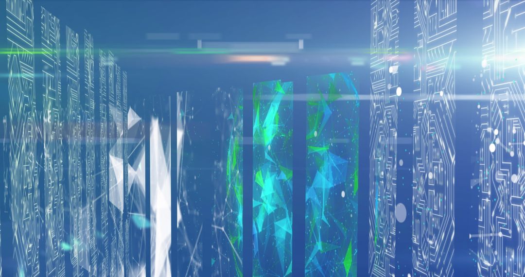 Glowing Futuristic Technology Patterns in Blue