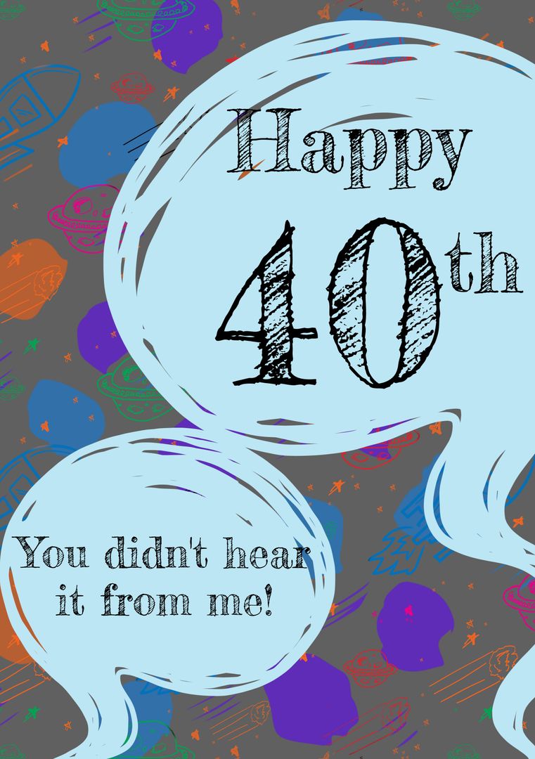 40th Milestone Celebration Design with Playful Speech Bubbles