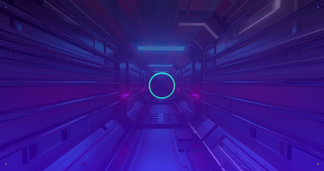 Futuristic Neon Tunnel with Digital Interface