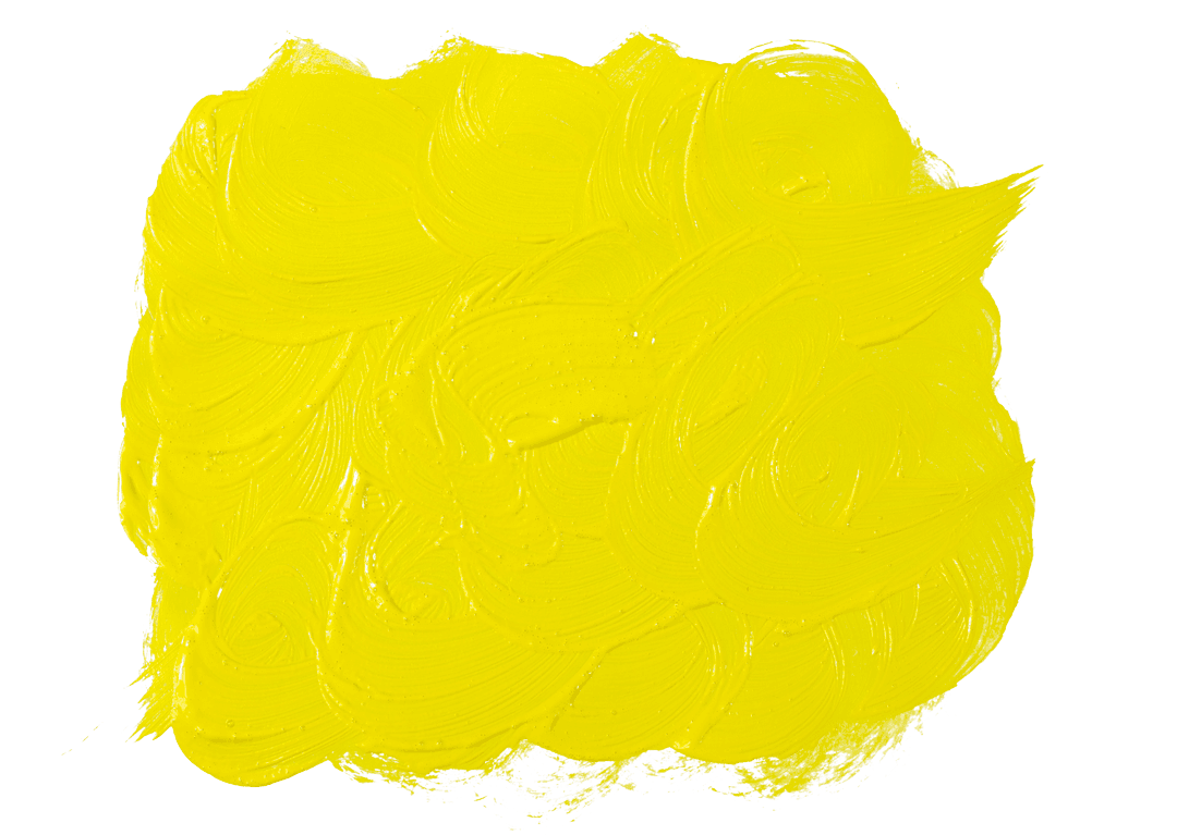 Vibrant Yellow Brush Strokes on Transparent Background Design