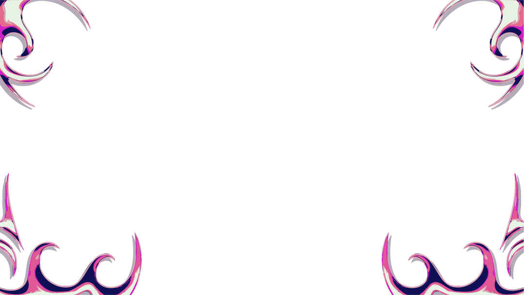 Pink and Purple Ornamental Swirl Border on Transparent Background