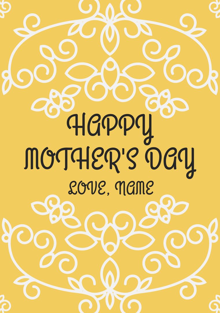 Mother's Day Greeting Card with Elegant Floral Patterns