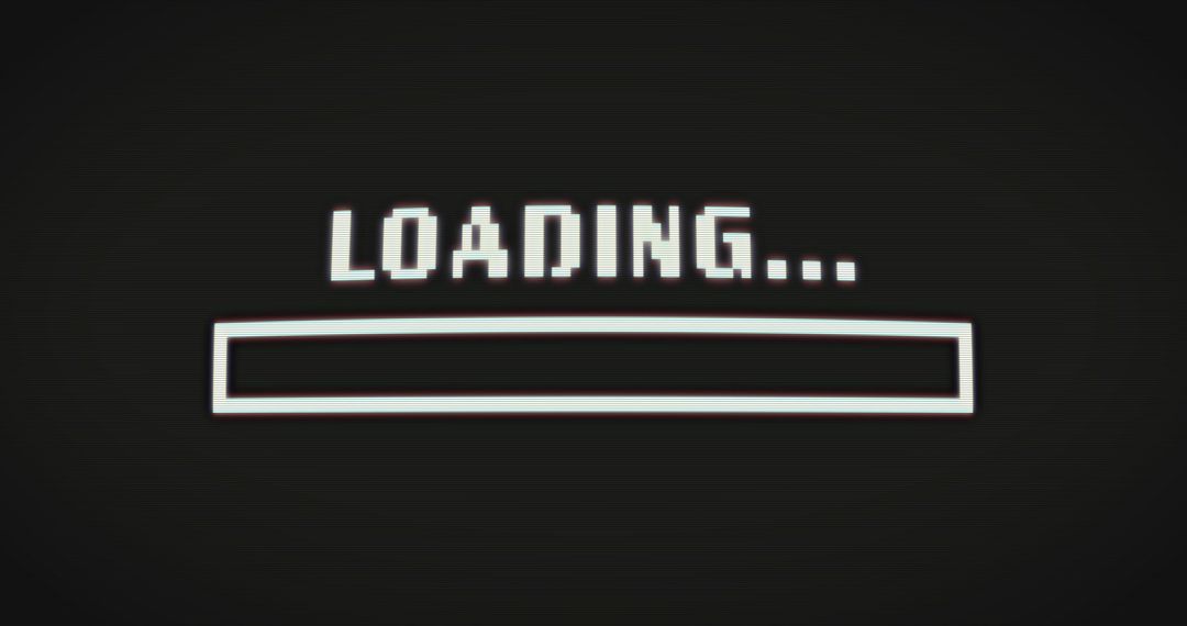 Retro Loading Screen with Progress Bar on Black Background - Free Images, Stock Photos and Pictures on Pikwizard.com