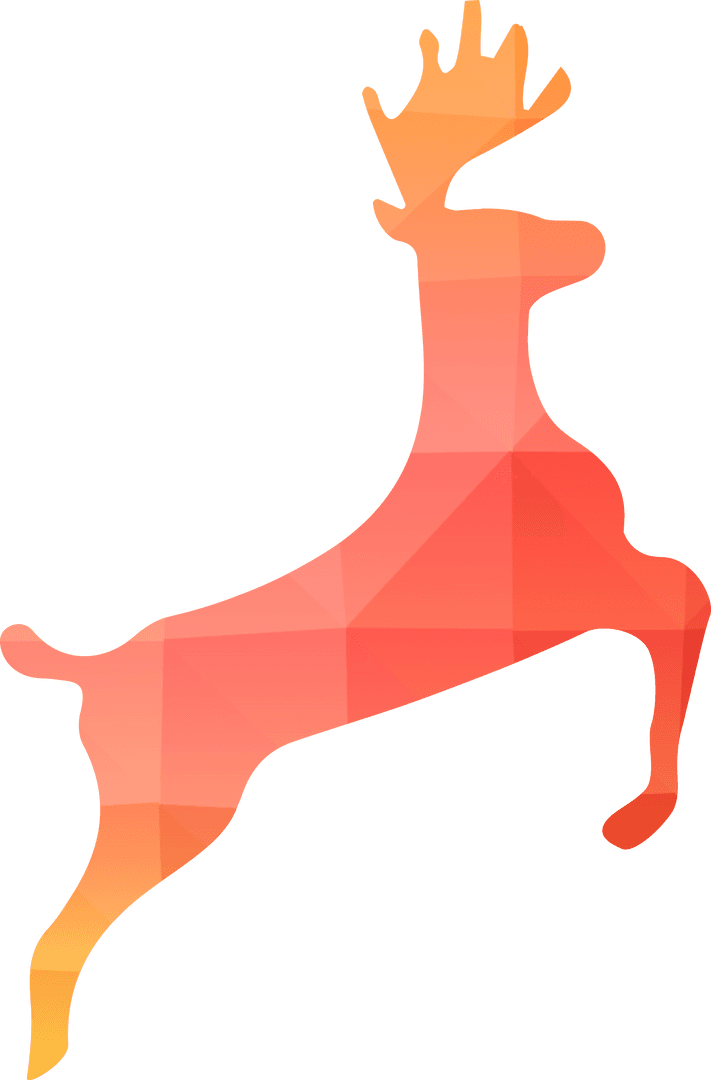 Transparent Polygonal Orange Deer Silhouette on Leap