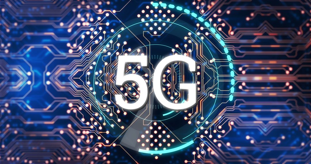 5G Technology Concept with Microprocessor Network Illustration