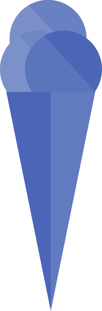 Digital Blue Ice Cream on Transparent Background Isolated