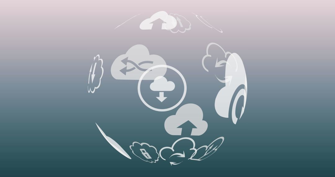 Global Cloud Computing Icons on Spherical Display