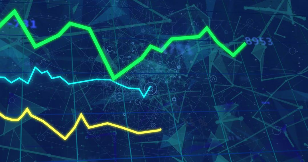 Dynamic Data Charts on Geometric Abstract Background