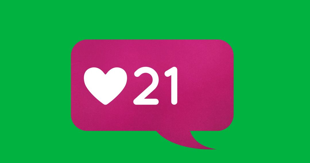 Heart Icon with Growing Like Count on Vibrant Background