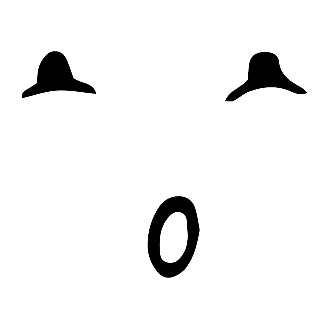 Emotive Face with Open Mouth Transparent Background Art